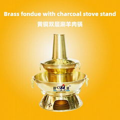 Quality thickened copper steamboat hot pot with charcoal stove