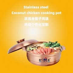 S/S Cooking Coconut Chicken Casserole Kitchen Food Containers Use for Gas Oven