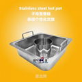 Cooking ware induction cooker divided stainless steel hot pot with inner pot  1