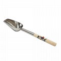 handheld stainless steel Ice scoop with wooden handle