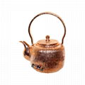 Hammered pattern Copper Kung Fu teapot for Leisure time Tea house articles 2