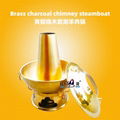 Brass Charcoal Stove Shabu Shabu Pan with Central Chimney & Lid made in China 1