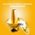 Brass Charcoal Stove Shabu Shabu Pan with Central Chimney & Lid made in China