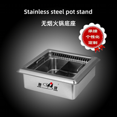Stainless steel square purification smokeless hot pot base