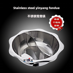 cooker ware clear soup Red soup compatible s/s yin yang hot pot use for gas oven