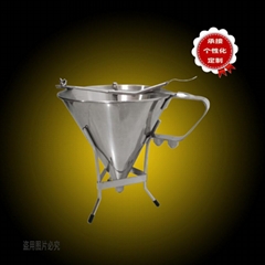 糕點餅房烘焙用品不鏽鋼糖漿漏斗送架子送漏斗咀不易生鏽