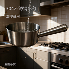家用厨房用品14cm不锈钢U形水勺砂锅米线锅