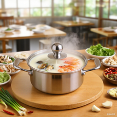 Hot pot separated into two sections/Stainless steel Hot pot with divider 