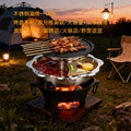 炊具26cm不鏽鋼蓮花燒烤火鍋適用於瓦斯爐電陶爐使用酒樓火鍋店用具