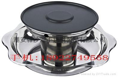 Stainless Steel shabu shabu Hot pot,Nonstick BBQ Yuanyang Hot pot 2