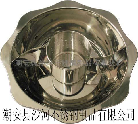 Stainless Steel Lotus Shape Shabu Shabu Pan with Central pot cooking ware 4