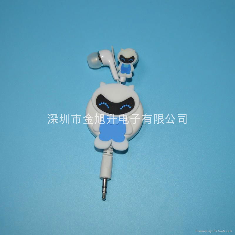 Cartoon retractable earphone 2