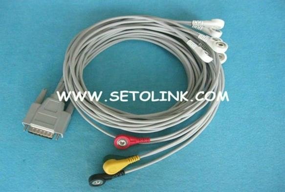 2012 NEW PRODUCT DB15 PIN TO SNAP END 10 LEADS ECG CABLE 
