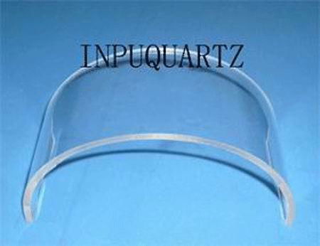 Clear quartz tube with half round part