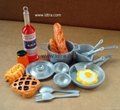 doll house mini glass cups bowl tea set pan fork scoop