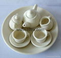 doll house mini glass cups bowl tea set pan fork scoop