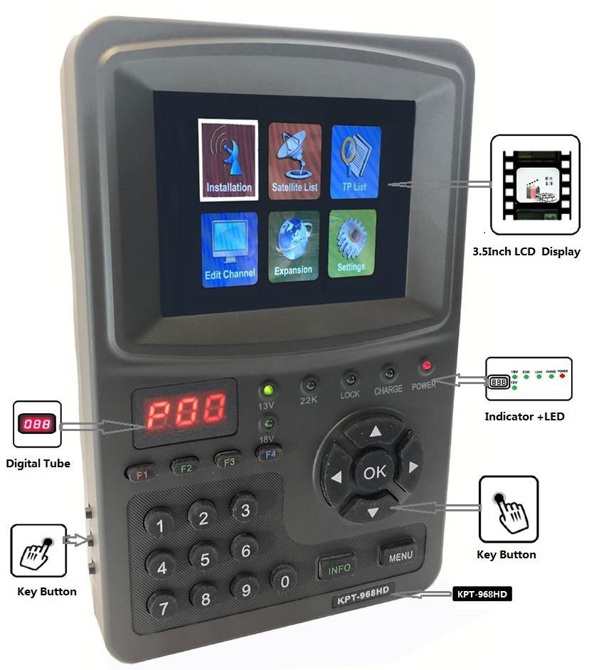 2021 satellite finder DVBS2 MPEG4 signal meter 3