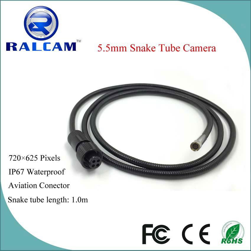 D5.5mm flexible snake tube camera for 4pin or 5pin connector dispaly screen 4
