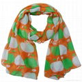 polyester voile scarf with apple print 1