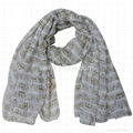 polyester voile scarf in musical note pattern