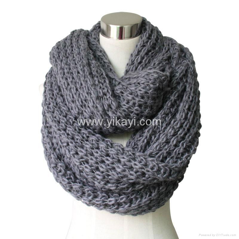 acrylic knitted infinity fashion scarf 3