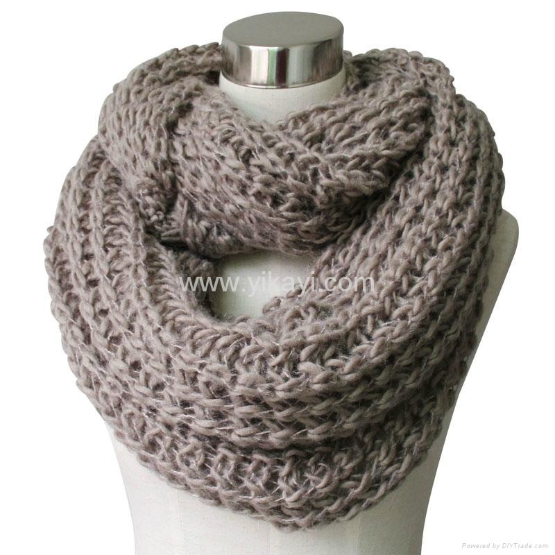 acrylic knitted infinity fashion scarf 4