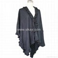 fashion acrylic knitted shawl with ruffle trim 6