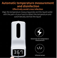Wall mounted hand temperature measurement K9 thermometer sensor liquid soap disp 8
