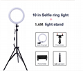 Taiworld 10 Inch Led Selfie Photography Dimmable Selfie Ring Light with 1.6M Tri 2