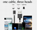 Mobile Phone Straight Magnet Data Cable 3 In 1 Magnetic Fast Charging Usb Data 