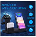 3 In 1 Smart Portablei Phone Holder Watch Fast Wireless Charging Station Pad 