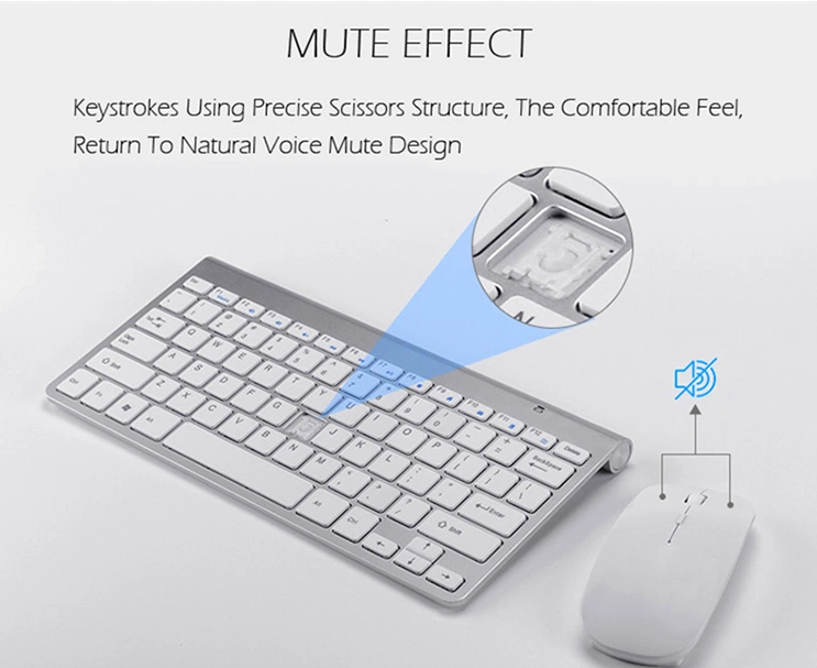 Wireless Chiclet Keyboard Mouse  Keyboard and Mouse Combo Mini Keyboard 13