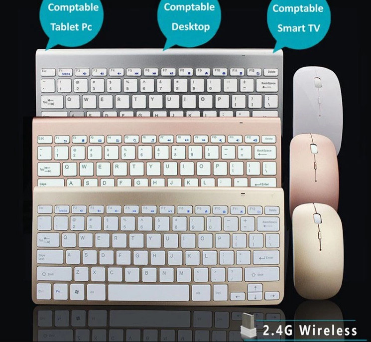 Wireless Chiclet Keyboard Mouse  Keyboard and Mouse Combo Mini Keyboard 15