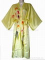 Pure Silk Hand-Painted Kimono, Silk Bathrobes, Robe 1