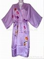 Pure Silk Hand-Painted Kimono, Silk Bathrobes, Robe 3