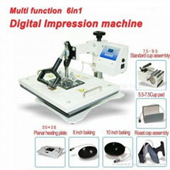 6 in 1 mug/plate/cap/plain sublimation heat press machine