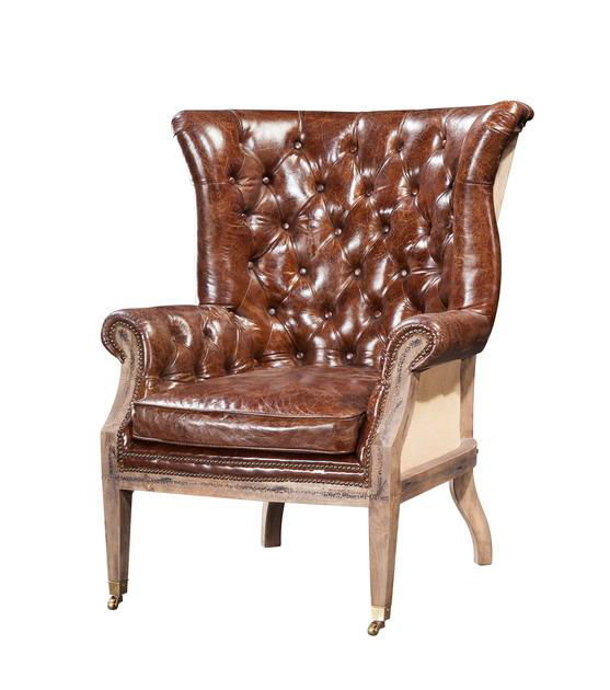 Wood Frame Leather Chair 3
