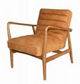 Wood Frame Leather Chair 1