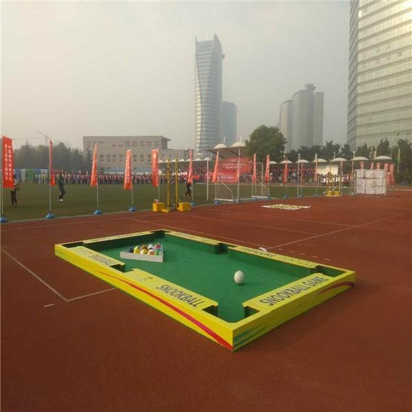 Sports playground wooden snookball table for commercial activities 3