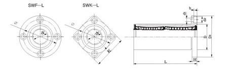 Flange Linear Bearing SWF-L,LMBF-L 2