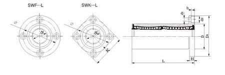 Flange Linear Bearing SWK-L,LMBK-L 2