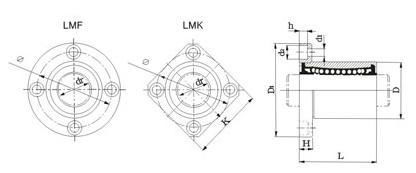 Steel Cage Ball Bearing LMF-GA 2