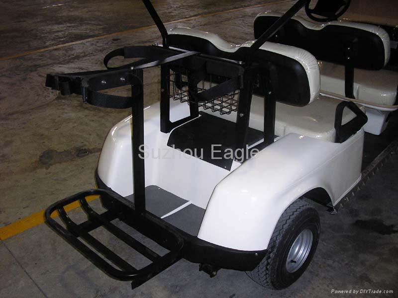 CE Approved Four Seater Electric Golf Cart with Four Golf Bag Holder