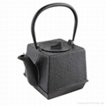 0.7 liter square cast iron teapot in