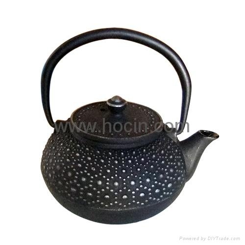 0.3 liter cast iron teapot with tortoise shell design