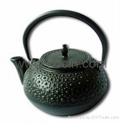 0.6 liter tetsubin cast iron teapot with tortoise shell patter design