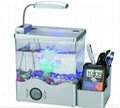FASHIONABLE MINI FISH TANK WITH MULTI-FUNCTION LCD ALARM CLOCK