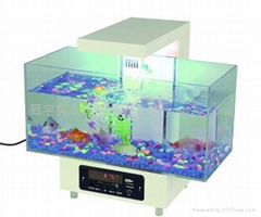 The new fashion mini fish tank, LED clock display