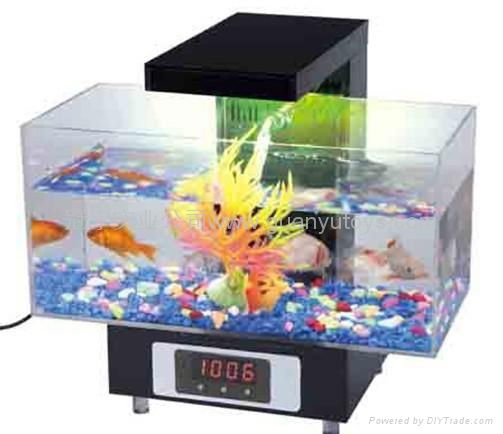 The new fashion mini fish tank, LED clock display 3