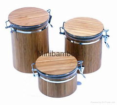 bamboo bath salt jar